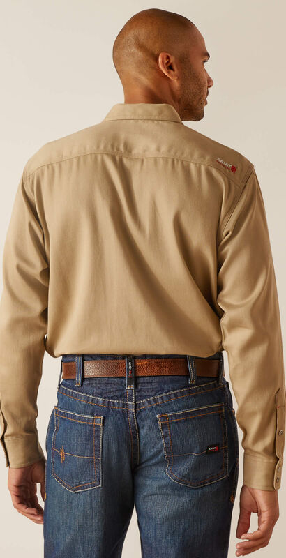 FR Solid Classic Fit Snap Work Shirt Back